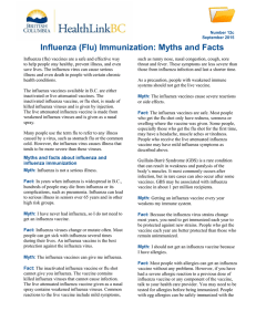 Influenza (Flu) Immunization: Myths and Facts