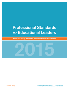 2015 Professional Standards Educational Leaders for
