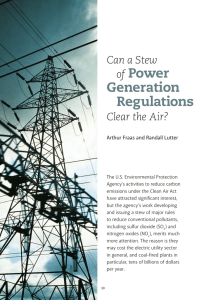 Power Generation Regulations Can a Stew