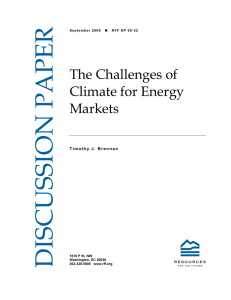 DISCUSSION PAPER The Challenges of Climate for Energy