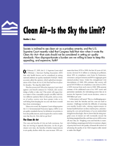 Clean Air–Is the Sky the Limit?