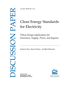 DISCUSSION PAPER Clean Energy Standards for Electricity