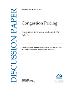 Congestion Pricing -Use Long-Term Economic and Land