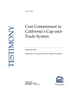 Cost Containment in California’s Cap-and- Trade System