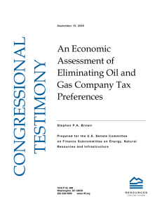 An Economic Assessment of Eliminating Oil and Gas Company Tax