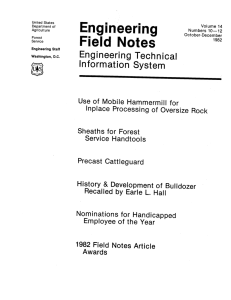 Engineering Field  Notes Engineering  Technical Information  System