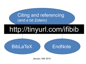 Citing and referencing BibLaTeX EndNote