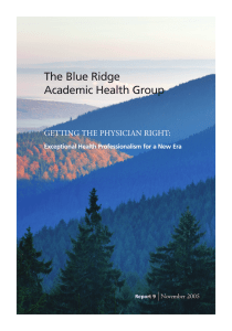 The Blue Ridge Academic Health Group GettinG the Physician RiGht: