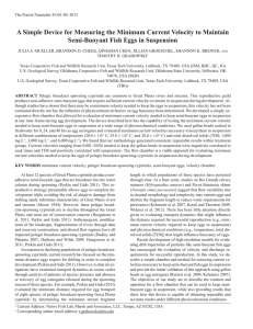 A Simple Device for Measuring the Minimum Current Velocity to... Semi-Buoyant Fish Eggs in Suspension