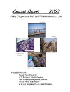 Annual Report 2003 Texas Cooperative Fish and Wildlife Research Unit