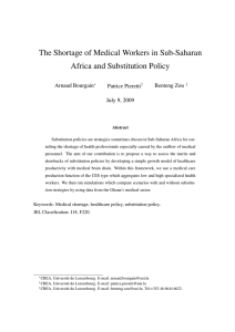 The Shortage of Medical Workers in Sub-Saharan Africa and Substitution Policy
