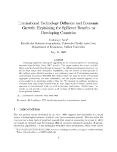 International Technology Di¤usion and Economic Growth: Explaining the Spillover Bene…ts to