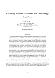 Choosing a career in Science and Technology