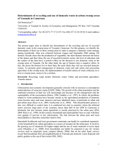 Determinants of re-cycling and use of domestic waste in urban... of Yaounde in Cameroon