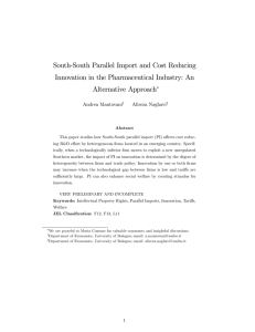 South-South Parallel Import and Cost Reducing Alternative Approach