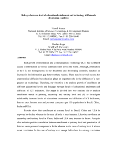 Linkages between level of educational attainment and technology diffusion in