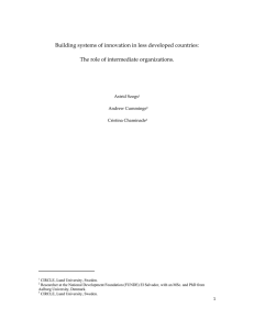 Building systems of innovation in less developed countries: