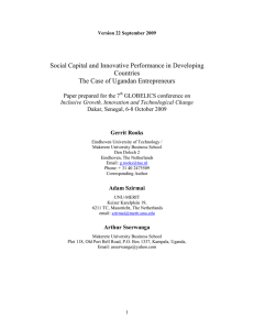 Social Capital and Innovative Performance in Developing Countries