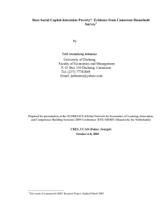 Does Social Capital determine Poverty?  Evidence from Cameroon Household Survey