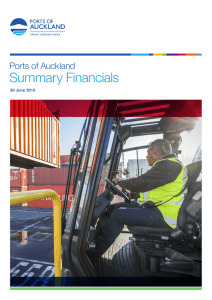 Summary Financials Ports of Auckland  30 June 2015