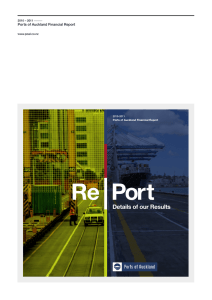 Port Re Details of our Results Ports of Auckland Financial Report