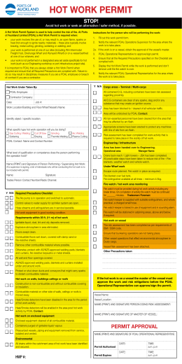 Hot Work Permit Form