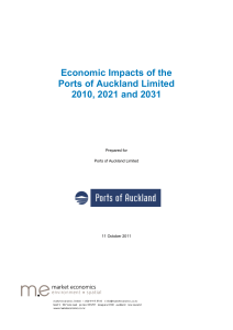 Economic Impacts of the Ports of Auckland Limited 2010, 2021 and 2031