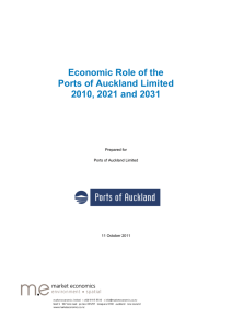 Economic Role of the Ports of Auckland Limited 2010, 2021 and 2031