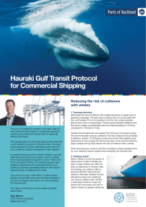 Hauraki Gulf Transit Protocol for Commercial Shipping Reducing the risk of collisions