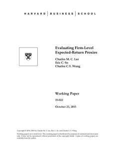Evaluating Firm-Level Expected-Return Proxies Working Paper 15-022