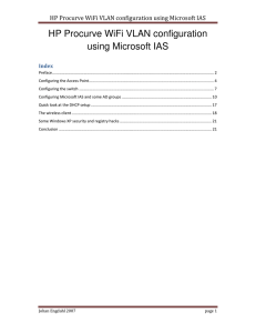 HP Procurve WiFi VLAN configuration using Microsoft IAS Index