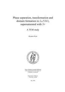 Phase separation, transformation and LaN bO Sr 4