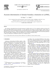 Accurate determination of domain boundary orientation in LaNbO O. Prytz 4