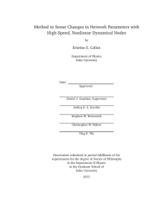 Method to Sense Changes in Network Parameters with Kristine E. Callan