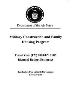 Military Construction and Family Housing Program Fiscal Year (FY) 2004lFY 2005