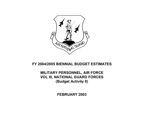 FY 2004/2005 BIENNIAL BUDGET ESTIMATES MILITARY PERSONNEL, AIR FORCE (Budget Activity 8)