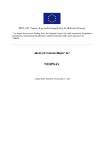 TENLAW: Tenancy Law and Housing Policy in Multi-level Europe