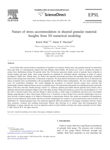 Nature of stress accommodation in sheared granular material: Karen Mair