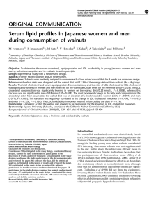 ORIGINAL COMMUNICATION Serum lipid profiles in Japanese women and men M Iwamoto