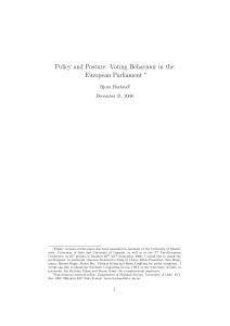 Policy and Posture: Voting Behaviour in the European Parliament ∗ Bjorn Hoyland