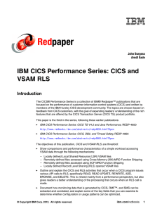 Red paper IBM CICS Performance Series: CICS and VSAM RLS