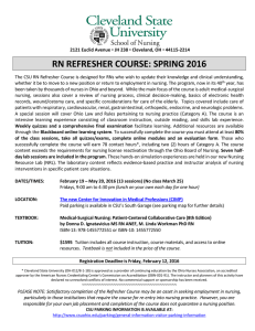 RN REFRESHER COURSE: SPRING 2016