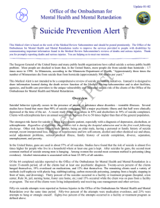 Suicide Prevention Alert Office of the Ombudsman for