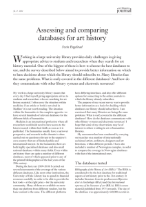 W Assessing and comparing databases for art history journal