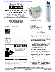 THE ECONOMIZER™ 6 GAS WATER HEATER Owner’s Manual