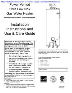 Installation Instructions and Use &amp; Care Guide Power Vented