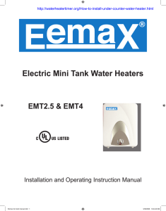 Electric Mini Tank Water Heaters EMT2.5 &amp; EMT4