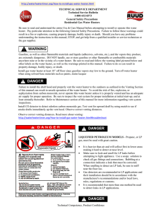 TECHNICAL SERVICE DEPARTMENT Technical Service Bulletin 1-800-432-8373 General Safety Precautions