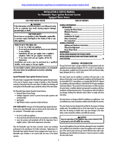 RGU-I&amp;S-01 GAS-FIRED WATER HEATER TABLE OF CONTENTS GENERAL INFORMATION .......................................................... 1