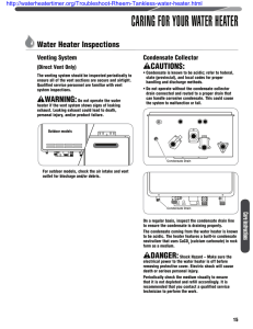 CARING FOR YOUR WATER HEATER Water Heater Inspections CAUTIONS: